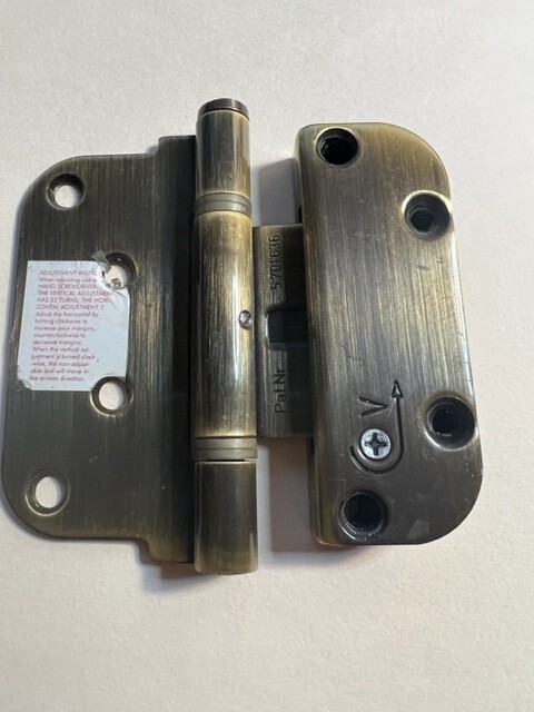 Ultimate 2D Adjustable Hinge LH Vert Door & Frame Hinge Antique Brass