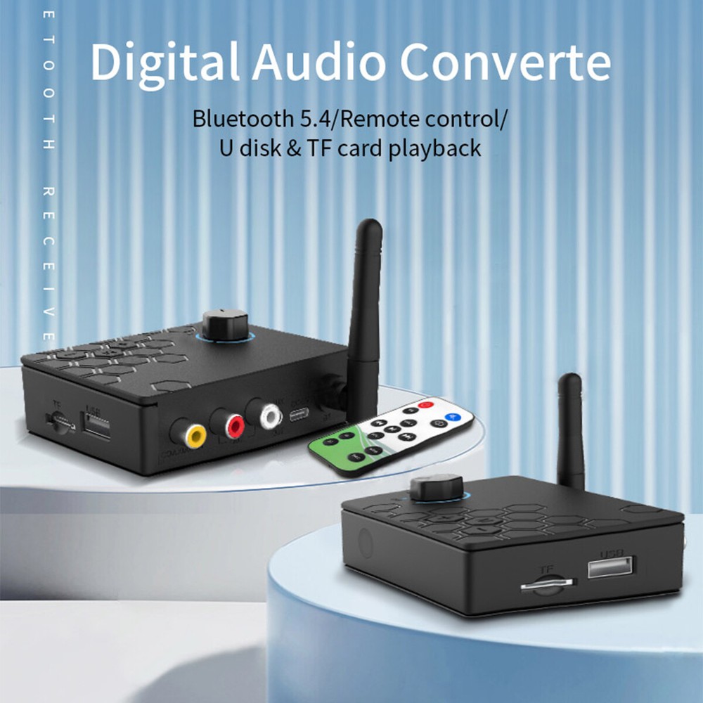 Bluetooth 5.4 Receiver Transmitter 3.5mm AUX RCA TV Home Stereo Audio Adapter