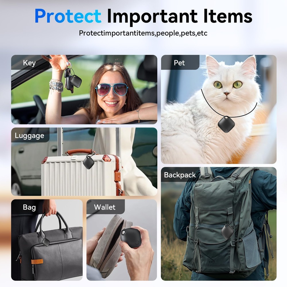 Air Tags-2 Pack Android,Luggage Tracker Tags for Android Works with Google Fi...