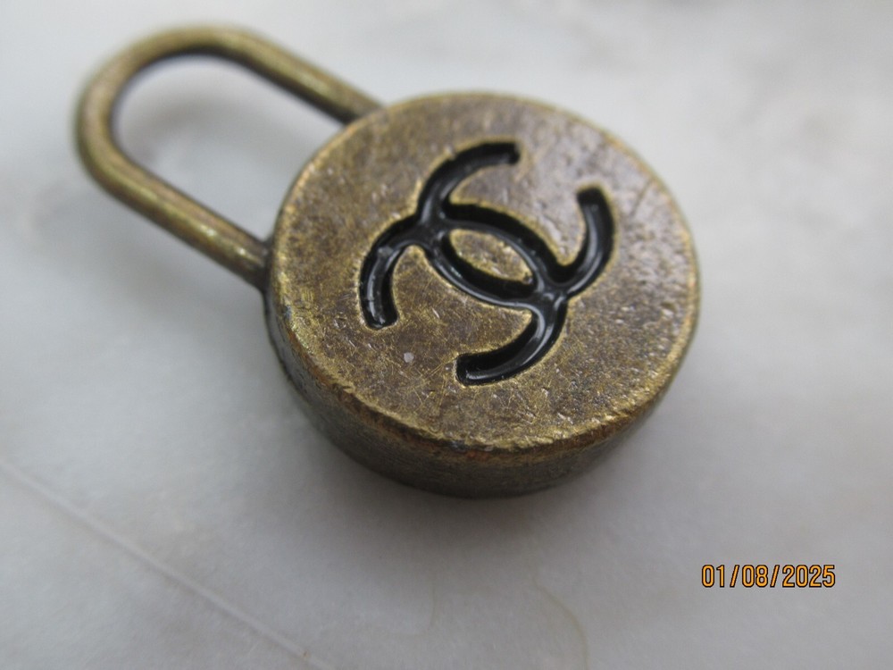 CHANEL ZIP PULL BRONZE TONE CHARM 14MM METAL SO PRETTY