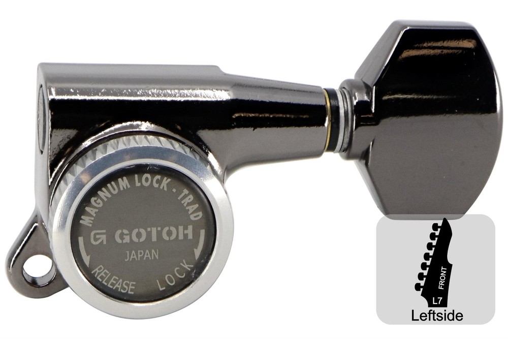 GOTOH SG381-07-MGT Locking Tuners w/ Small Knobs - Cosmo Black - 7L