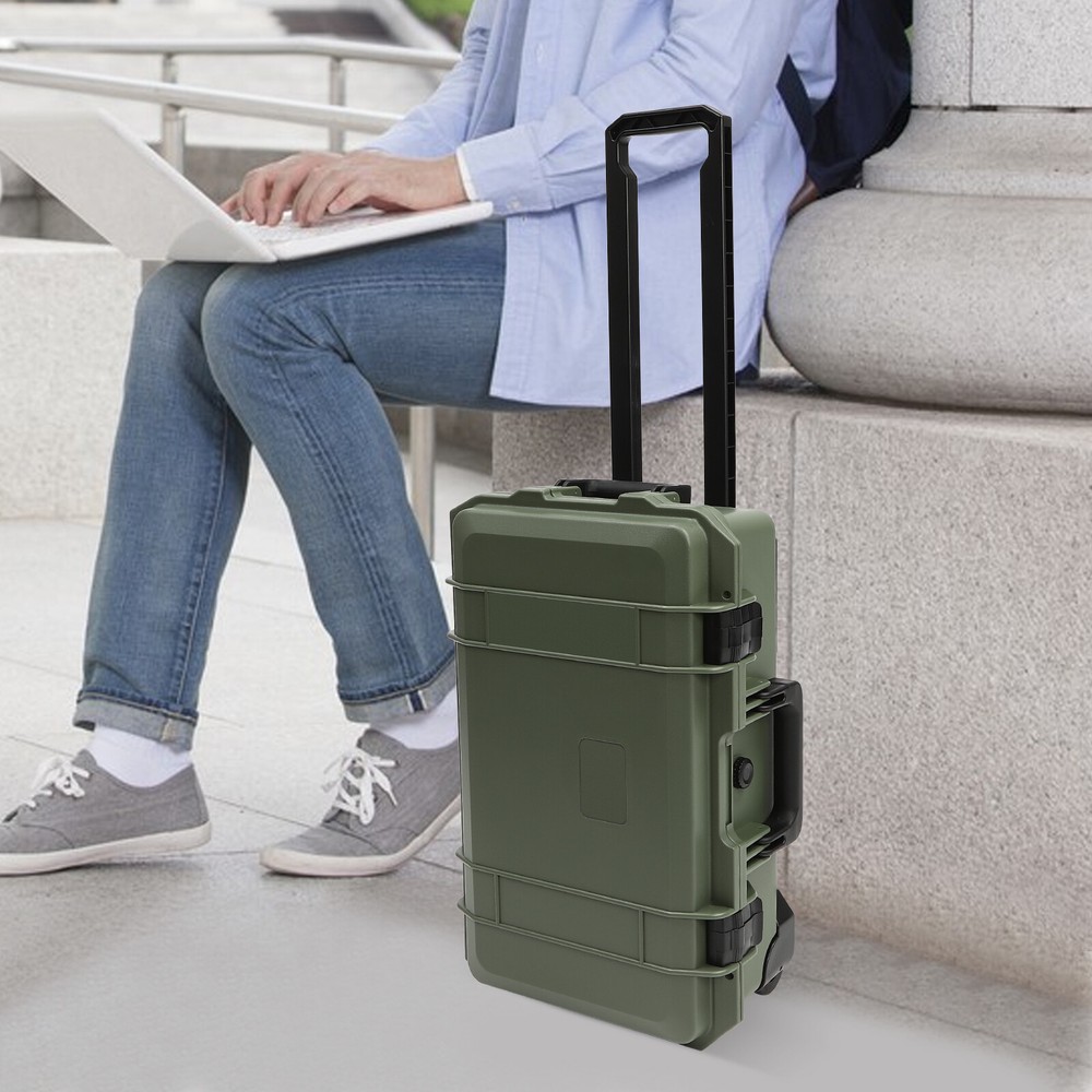 22Inch Camera Hard Case Protective Roller Camera Carrying Case Waterproof +Foams