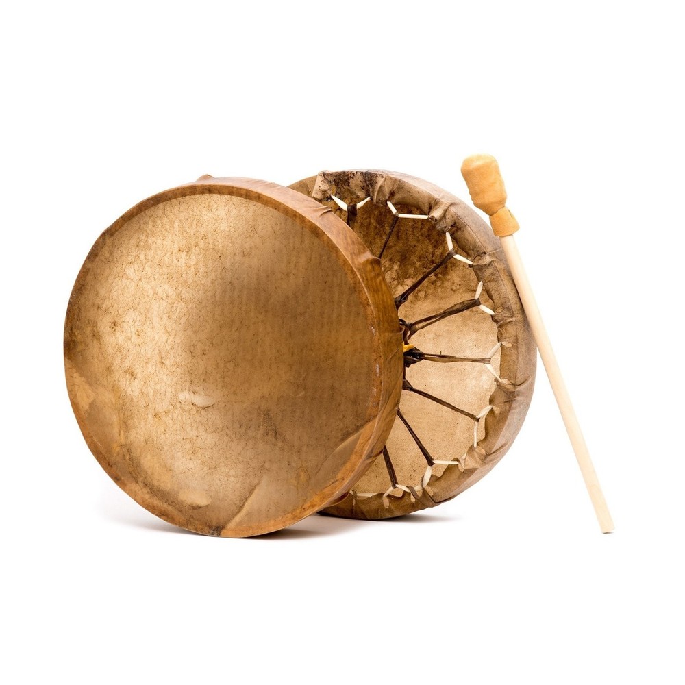 Native American Style 15 in. Elk Hide Frame Hand Drum