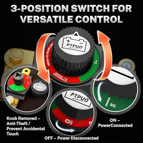 Top Post Battery Disconnect Switch, Car Battery Disconnect Negative Top Post
