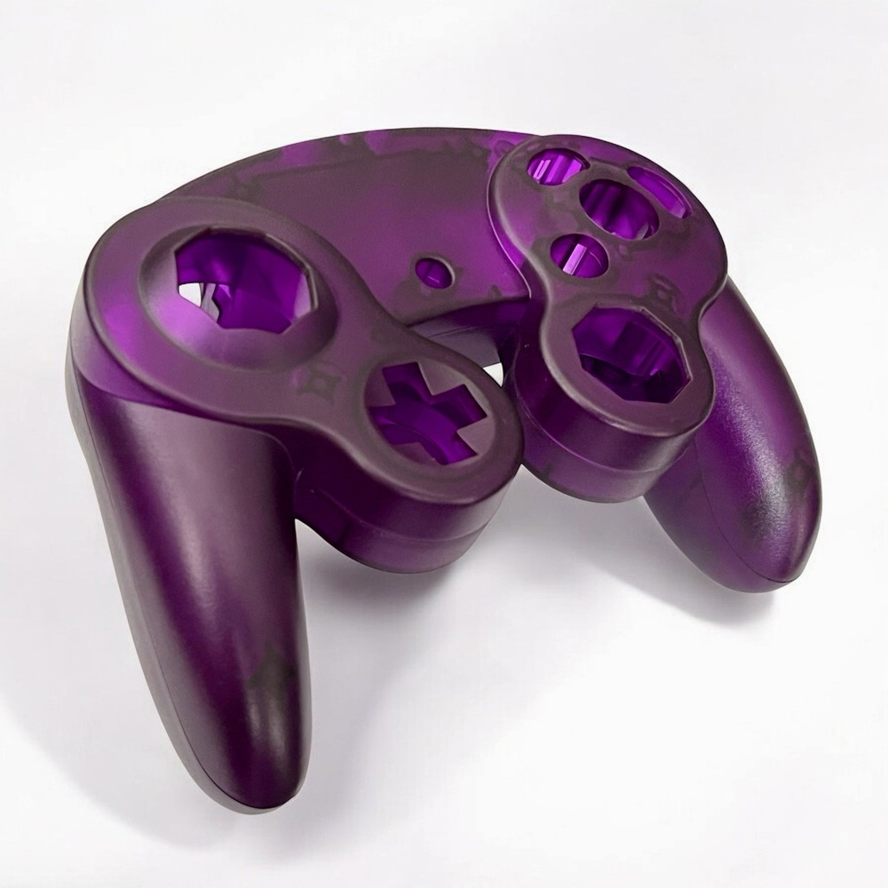 New Nintendo GameCube Controller Shell Clear Purple NGC Gamepad Housing + Screws