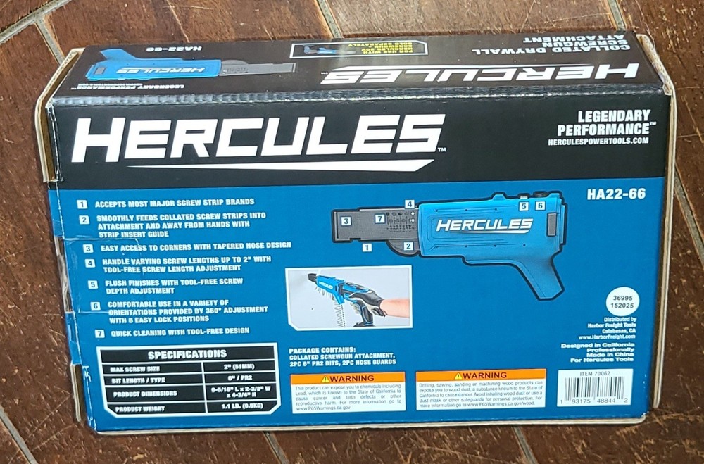 HERCULES Collated Drywall Screwgun Attachment -Attachment Only- #70062