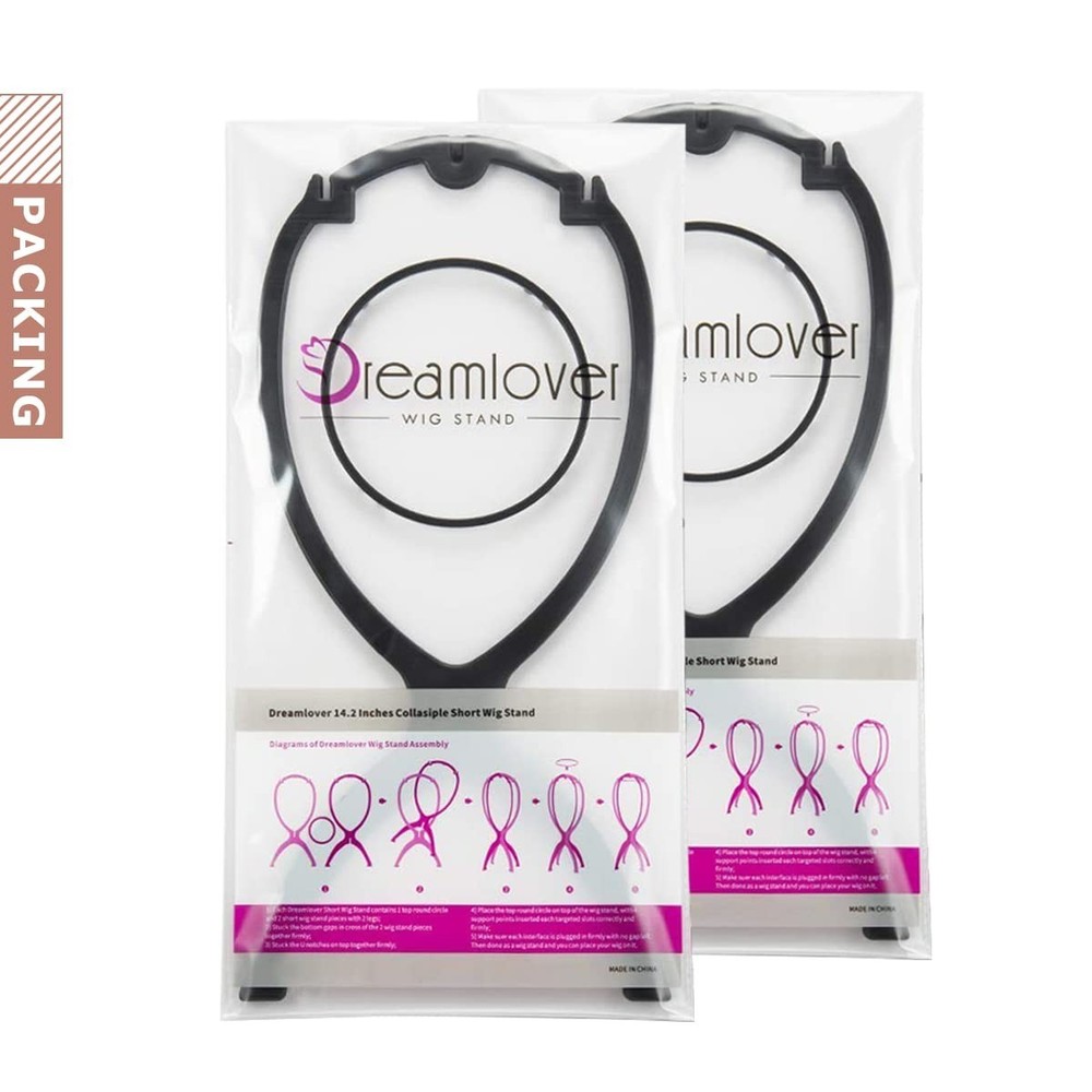 Essential Collapsible Wig Head Stand Set - Lightweight & Space-Saving 2-Pack