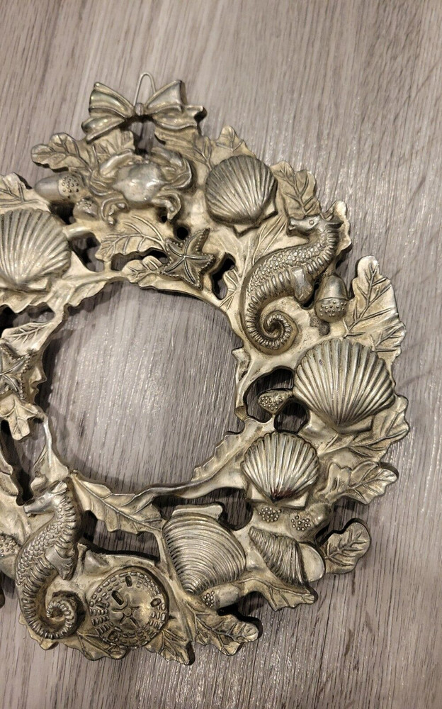 Vintage Sea Shell Life 9” Trivet Wall Plaque Wreath Style Beach Nature Godinger