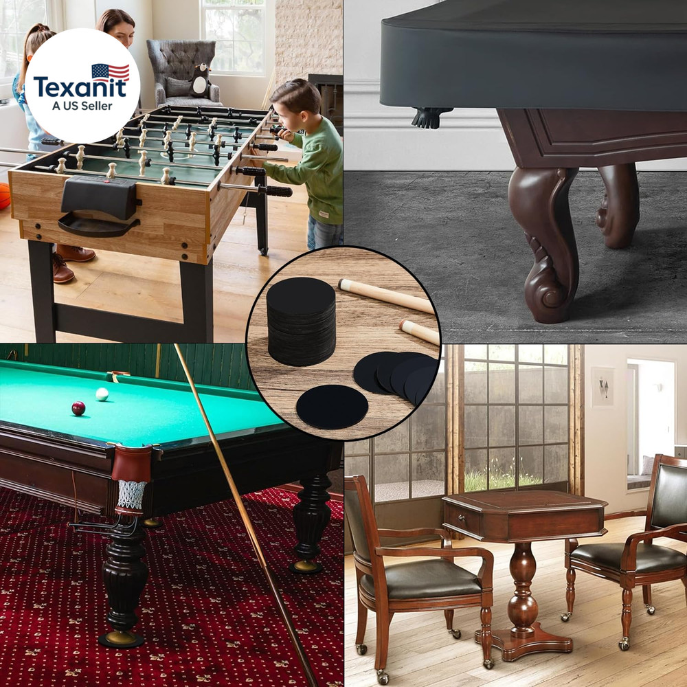 Billiard Pool Table Leg Shims, 3" Diameter Rubber Pool Table Leveling Kit Shims