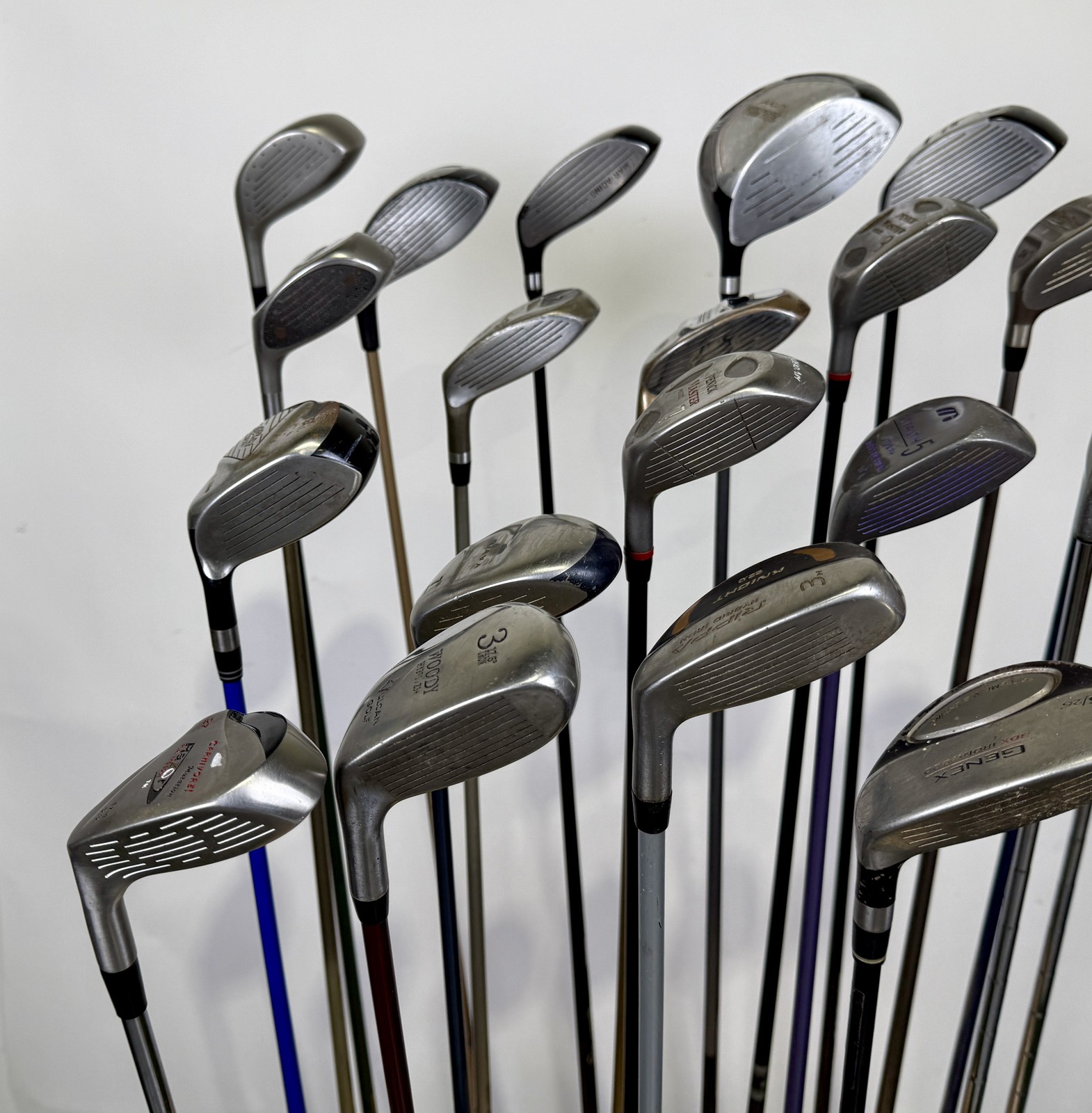 Wholesale Lot of 24 Golf Clubs -Drivers, Fairway, and Hybrids Assorted