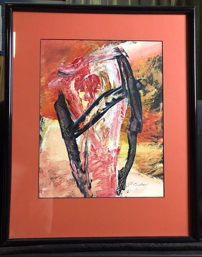 A. Bilbar signed Abstract expressionist form #1