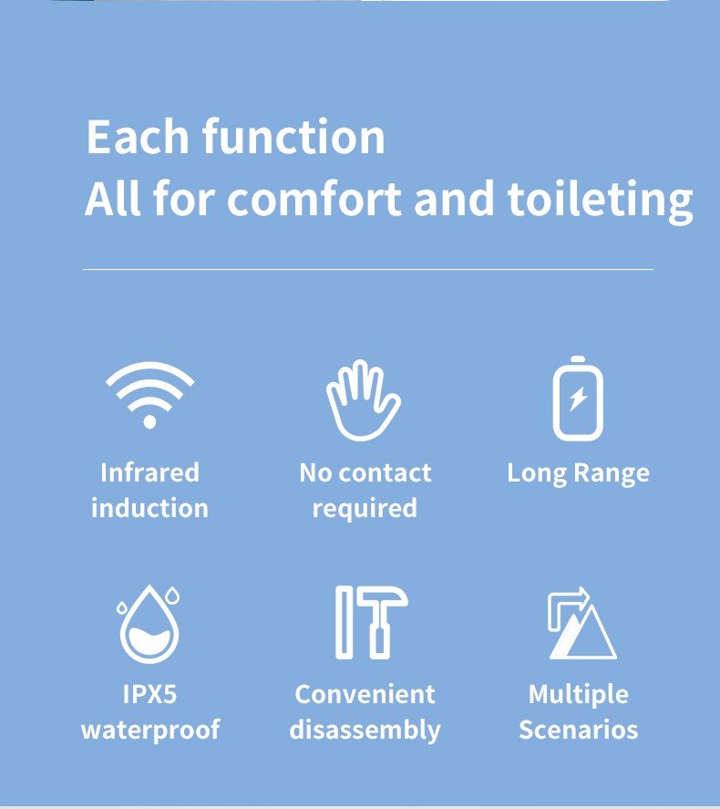 Touchless Intelligent Toilet Flush Sensor Automatic Bathroom Non-Contact Button