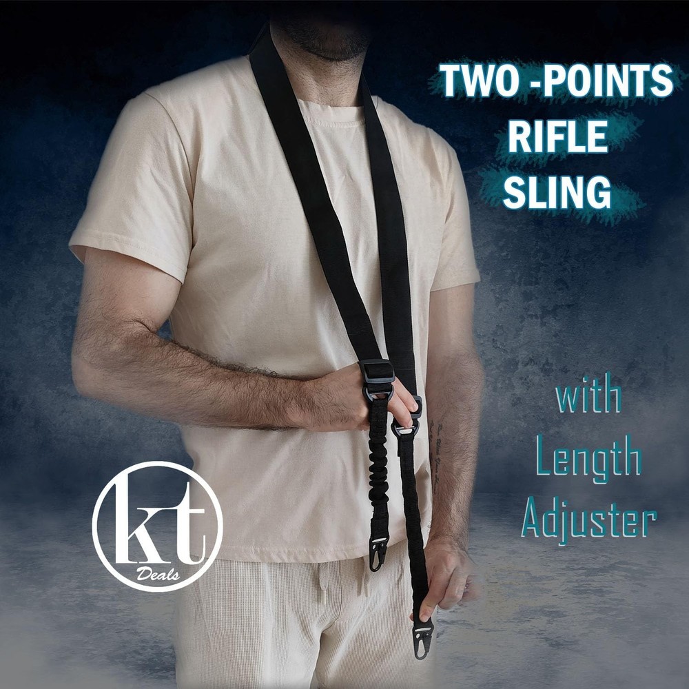 Tactical Rifle Sling 2 Point Gun Shoulder Strap Adjustable Two Points Sling with