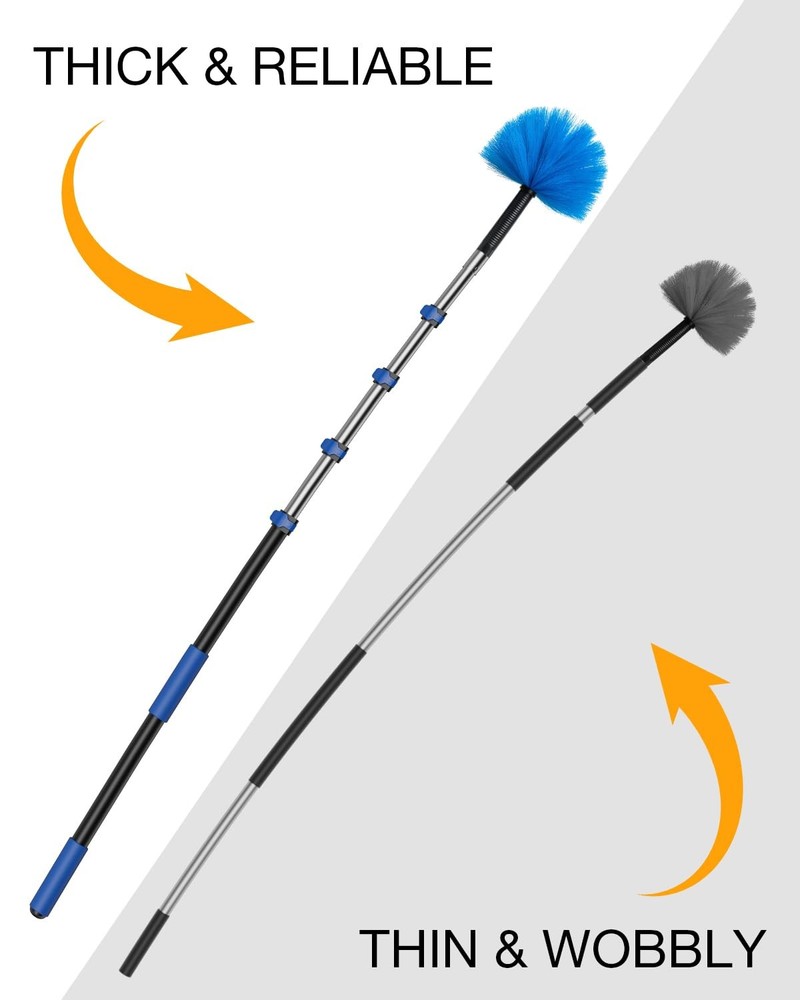 Telescoping Pole, 7-30 Ft with Joint Angle & Squeegee Adaptor, 30 FT, Silver