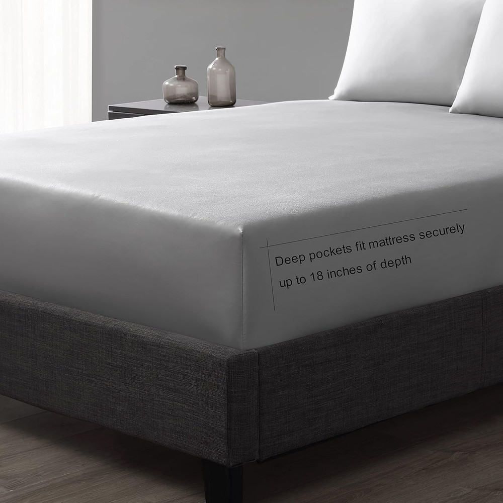 - Queen Sheet Set, Luxury Sateen Cotton Bedding, 800 Thread Count, Soft & Smooth