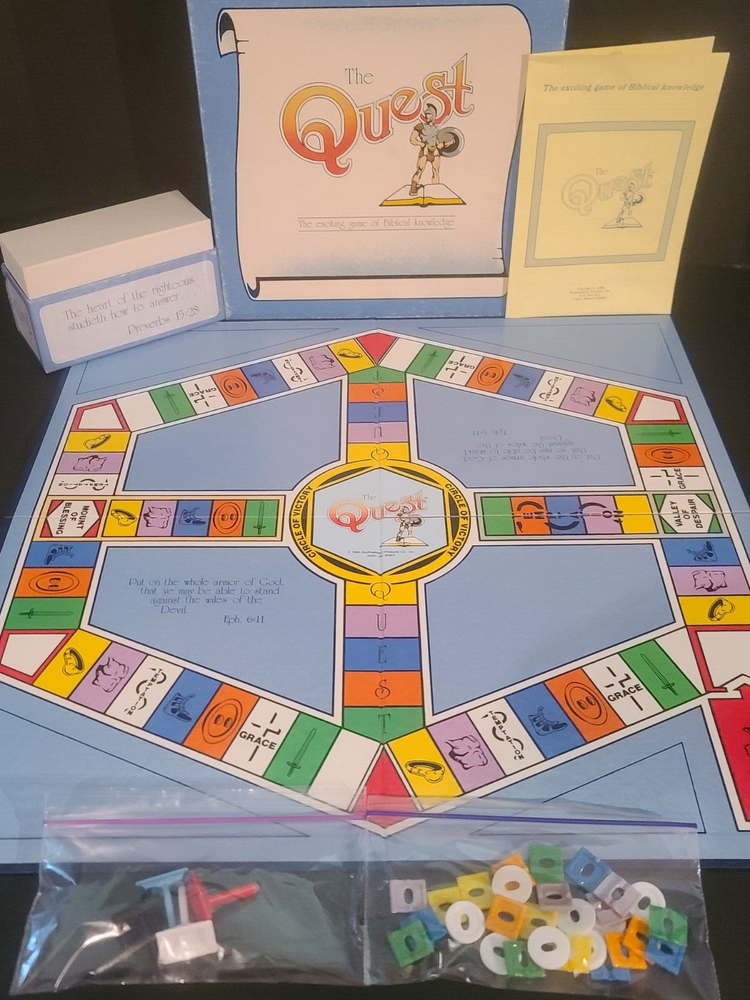 COMPLETE The Quest Biblical Knowledge Vintage Board Game - 1984