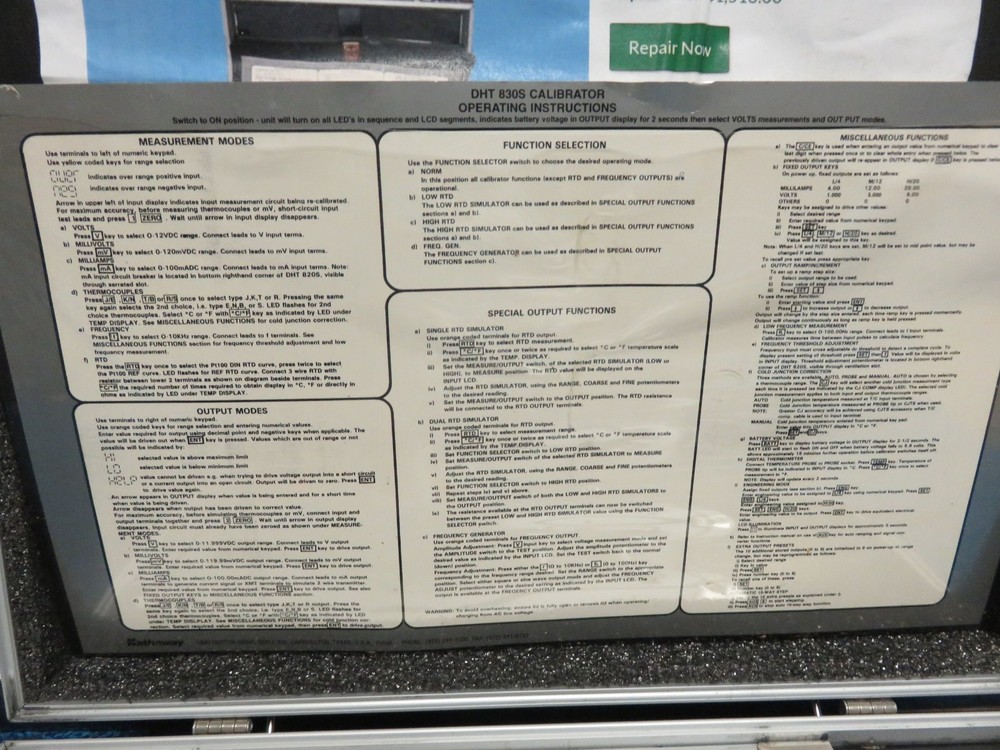 Promac Model DHT-830S Calibration Unit With accessary in Case