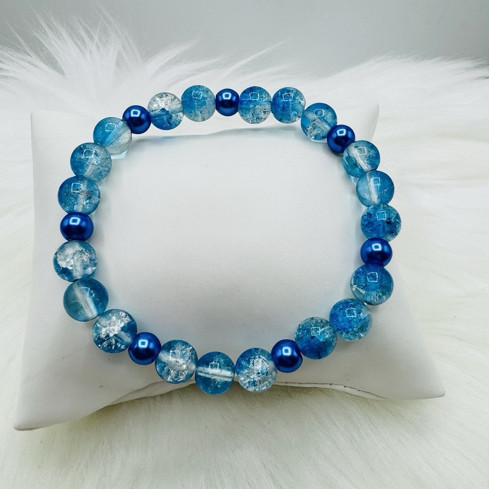 Gradient Glass Beaded Bracelet Style A Blue