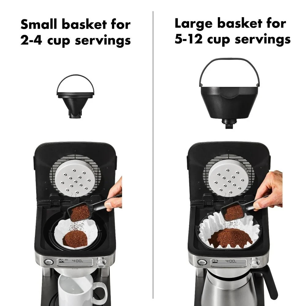 OXO Brew 12-Cup Coffee Maker With Podless Single-Serve Function, Silver- 8721200