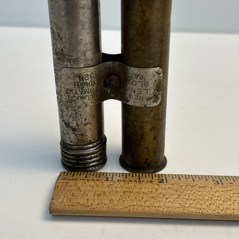 New Lenk Model 108 Automatic Blow Torch 1925 Pat Brass