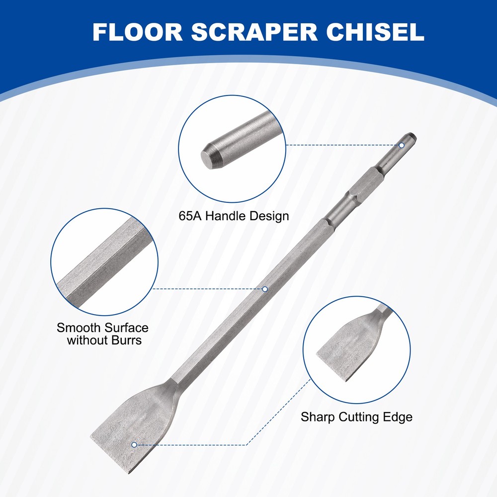 Floor Scraper Chisel Hex Shank Steel Digging Shovel Chisel Width 50mm
