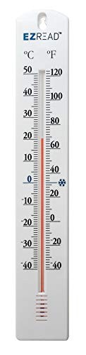 EZ READ 15.5in. Vertical Thermometer, White