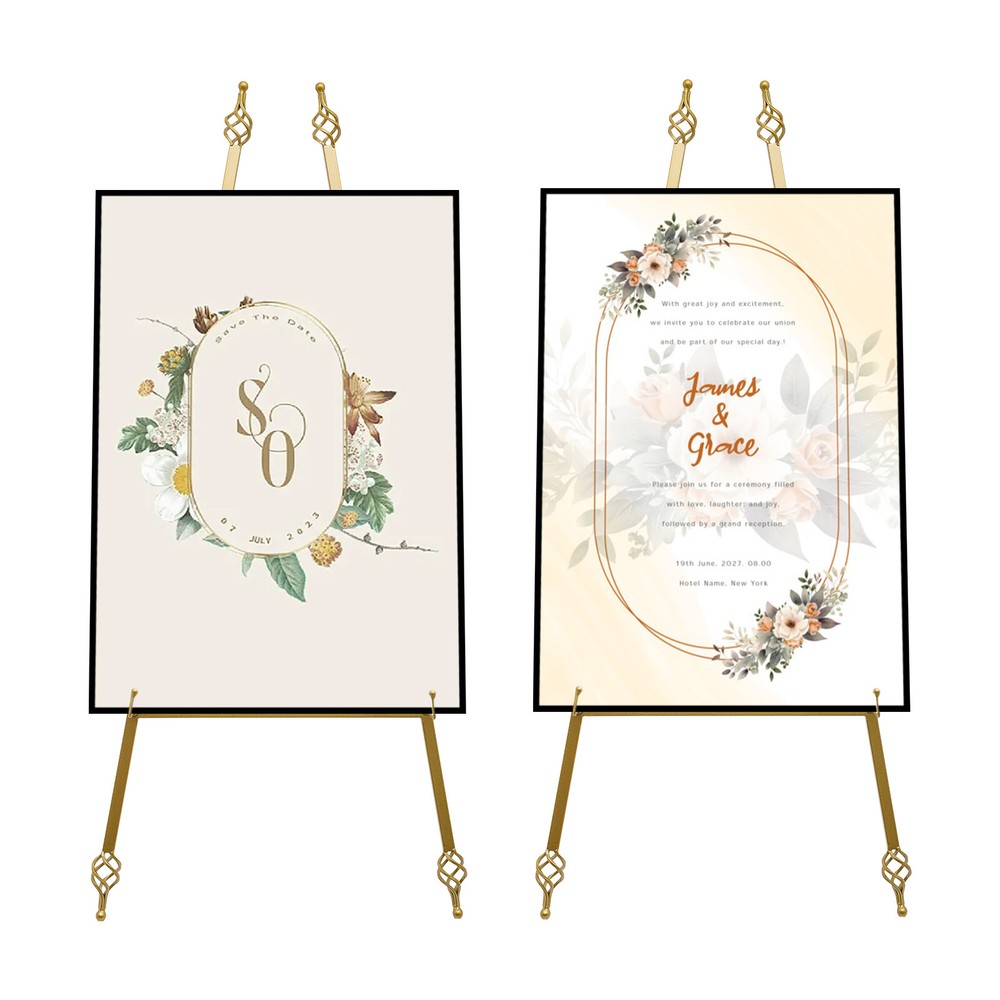 2-Pack Adjustable Steel Easel Stands 90��48cm for Posters & Frames