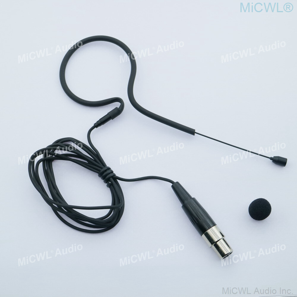 Black Single Hook Headset Microphone for Shure Wireless Face mouth Mic System