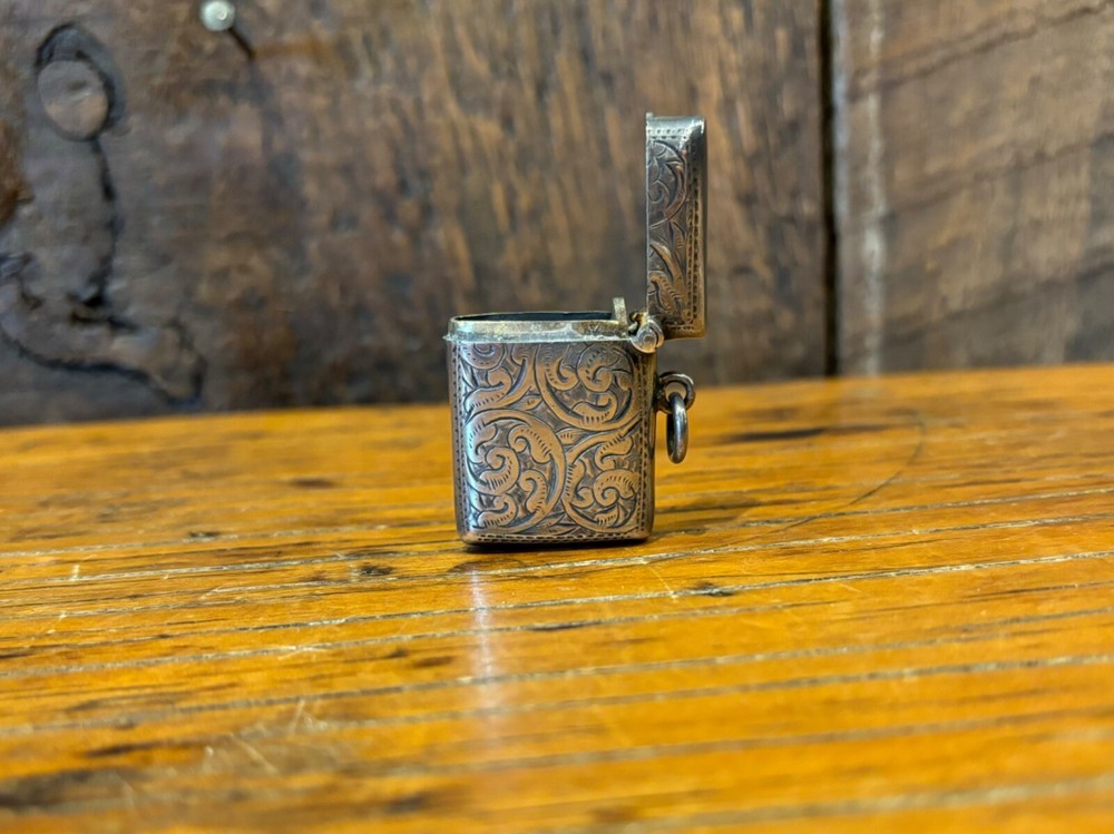 Hallmarked Sterling Silver Match Safe with Original Matches