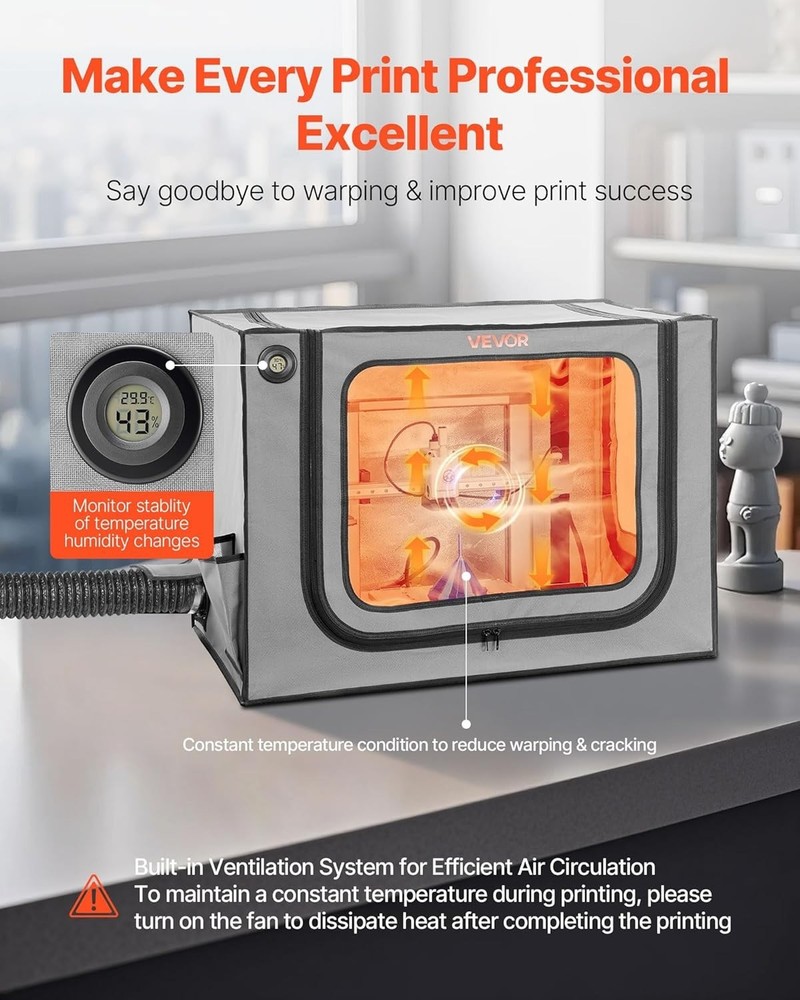 3D Printer Enclosure with Ventilation, Dustproof Waterproof Large Size 600D