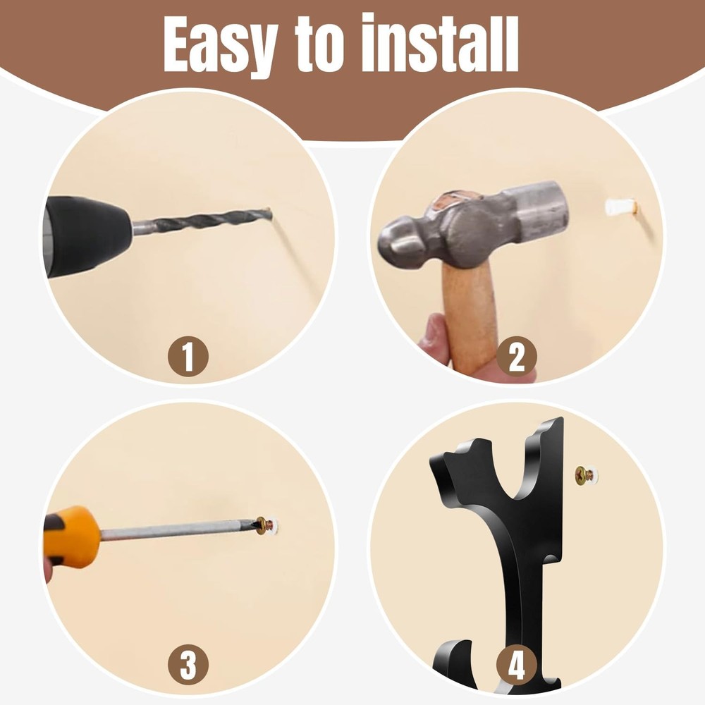 2/Set Sword Hook Wall Mount Samurai Sword Hanger Display Holder Adjustable fo...