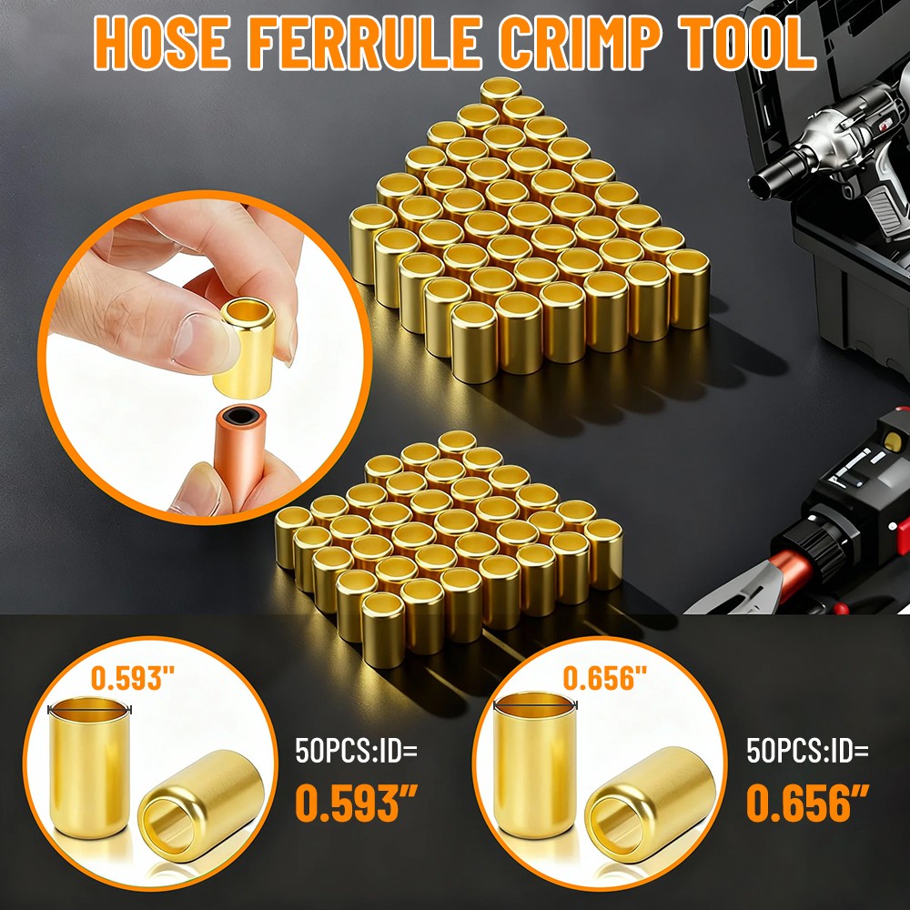 H8-KIT1 Heavy Duty Bench Hose Ferrule Crimper Crimping Tool 5 Dies W100 Ferrule