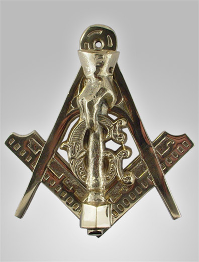 ANTIQUE MASONIC FREEMASONS  DOOR KNOCKER DOORKNOCKER  -Solid Brass Lodge Quality