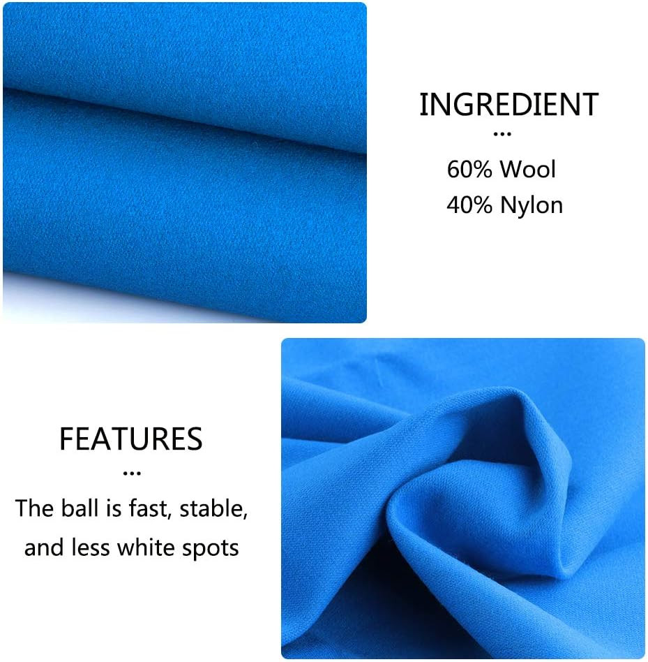 Worsted Blend Billiard Cloth Pool Table Felt Fast Speed for 7' 8' 9' Pool Table