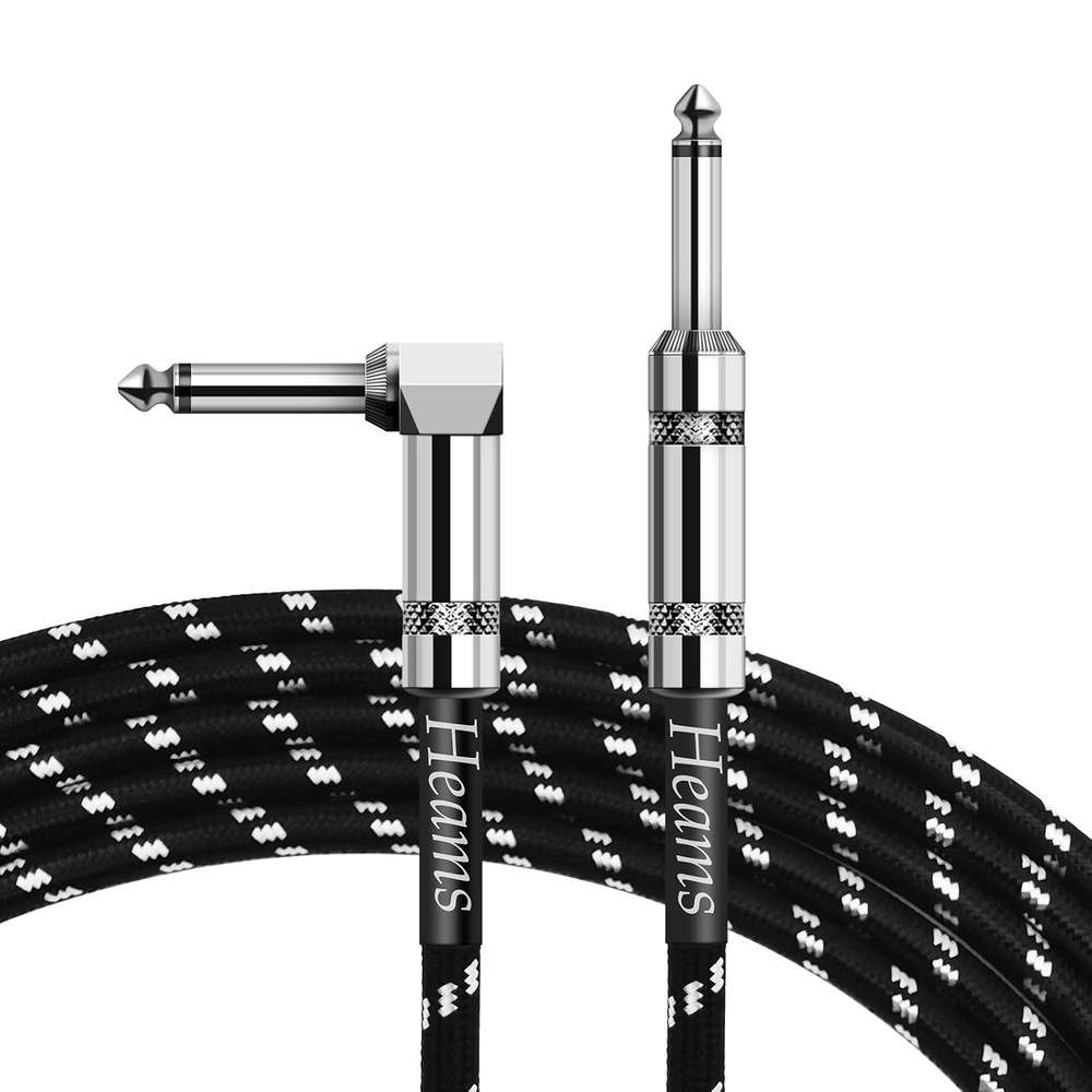 Noise-Free 10 FT Amp Cord - Ultimate Durability & Right Angle Compatibility