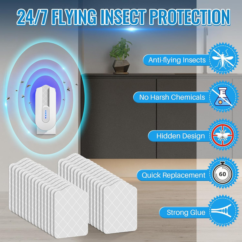 Qualirey 20 Pack Flying Insect Trap Refill Compatible with Bugmd No Buzz Zone Bu