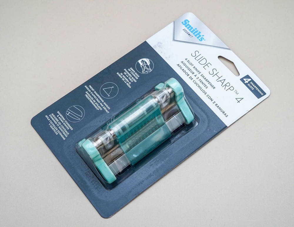 Smith's Sharpeners Teal Slide Sharp 4, Carbide & Ceramic Knife Sharpener, 51137