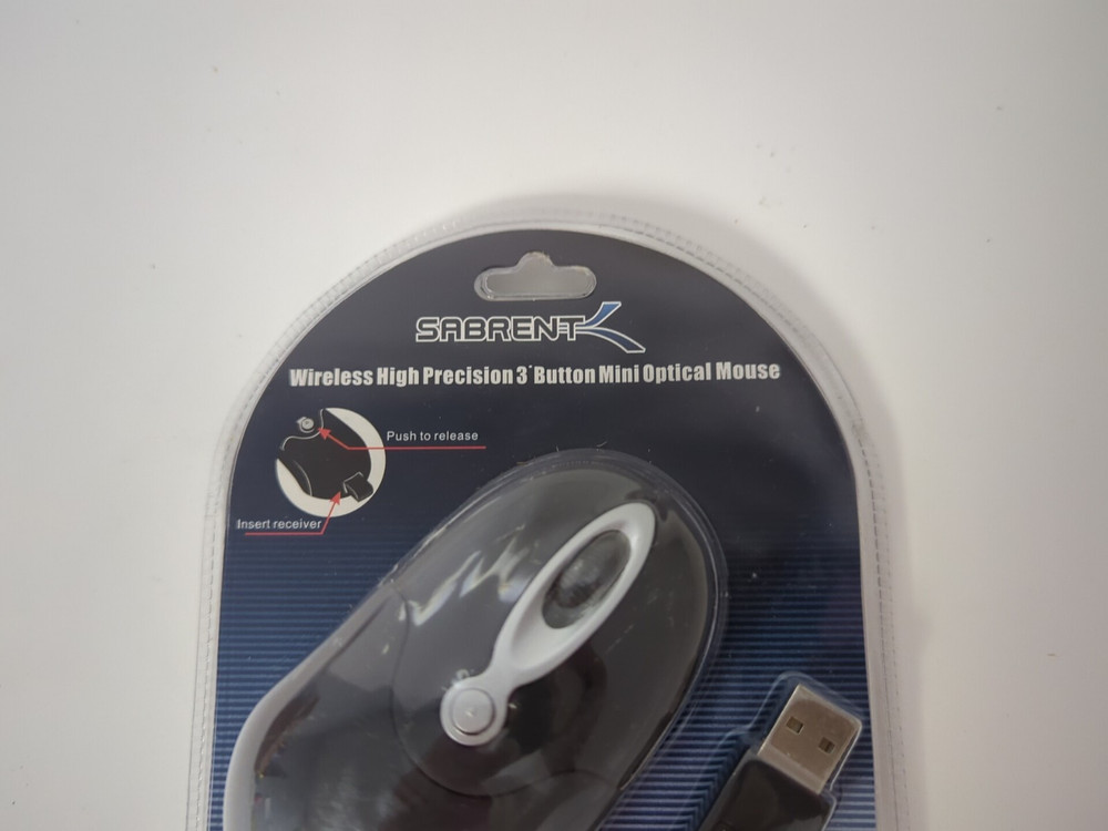 SABRENT WIRELESS PRECISION 3 BUTTON MINI OPTICAL MOUSE MS-WUBK