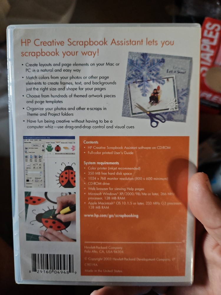 HP Creative Scrapbook Assistant Digital Software CD Windows/Apple