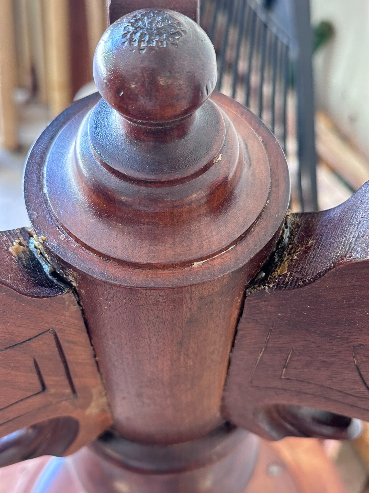 Antique Rennaissance Revival Victorian walnut stand Card Table Pedestal 1870