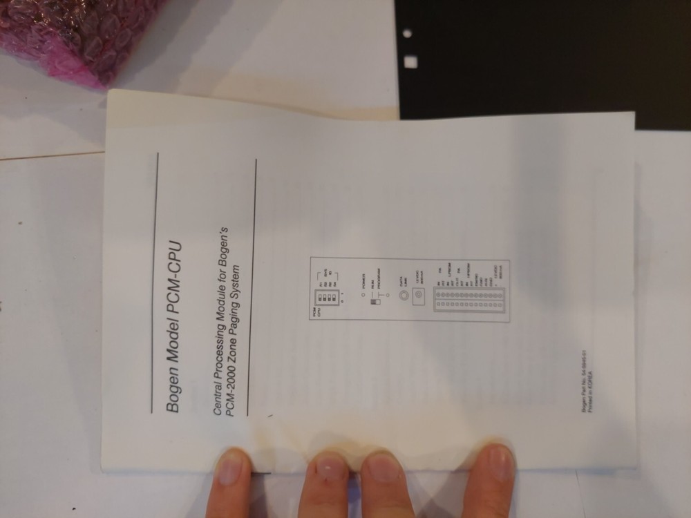 Bogen Communications, PCM-CPU Central Processing Module