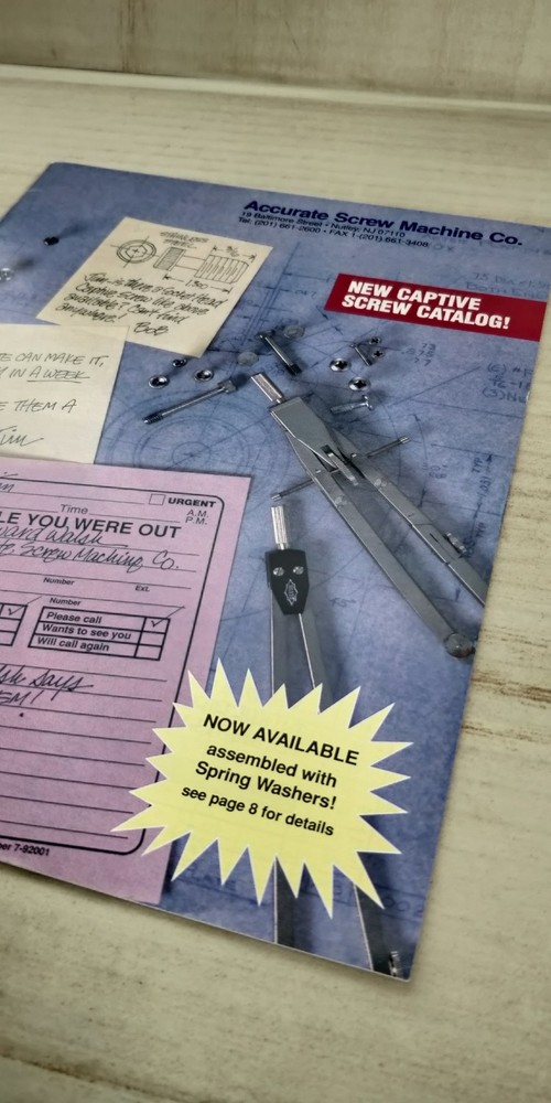 1990s Accurate Screw Machine Co. Captive screw catalog C3