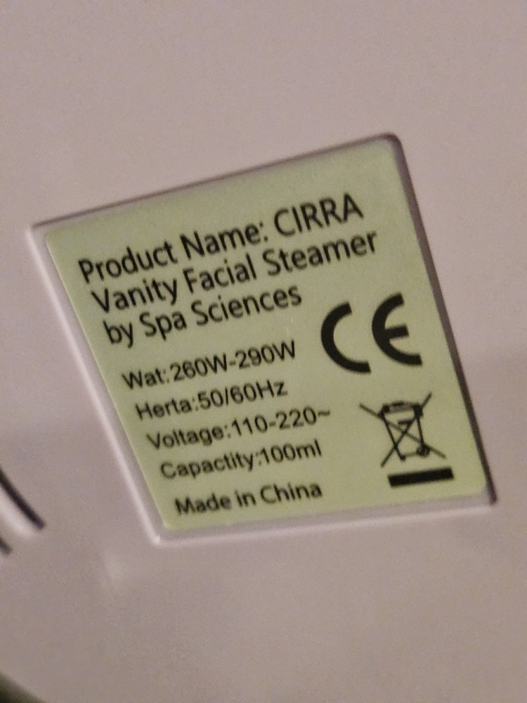 Spa Sciences CIRRA Nano Ionic Vanity Facial Steamer with Aromatherapy Diffuser