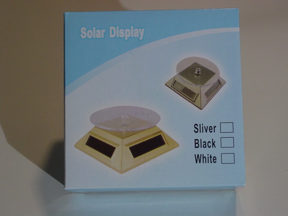 **REDUCED** SOLAR POWERED ROTATING DISPLAY BASE - silver