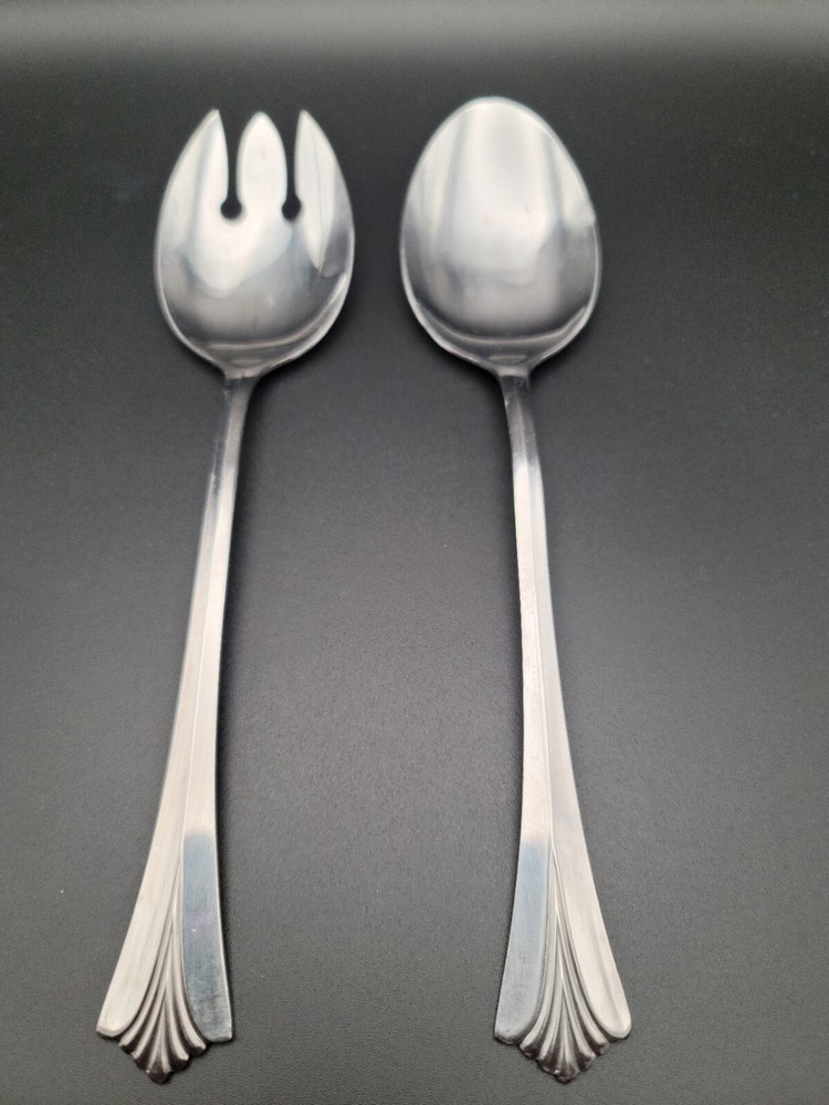 Rogers Stainless Flatware "Triumph" Serving Set SPOONS Pierced Serving Korea