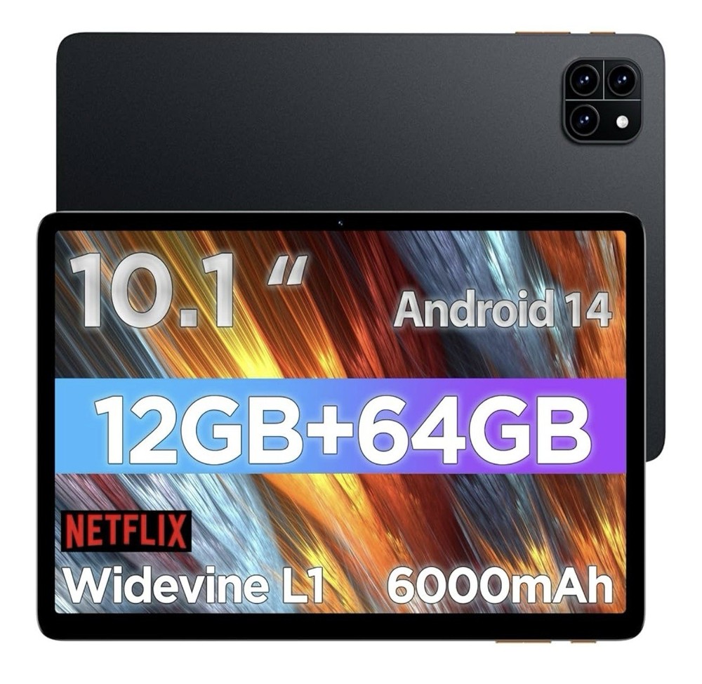 Android Tablet, 10.1 inch Android 14 Tablet, Octa-core CPU, 2 Years