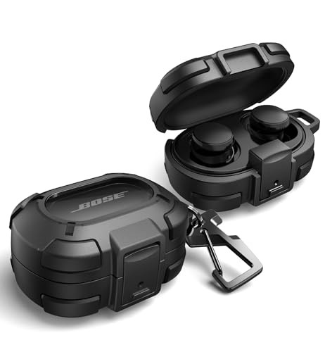 for Bose QuietComfort Earbuds Protective Case with Drop-Proof Lock, Black