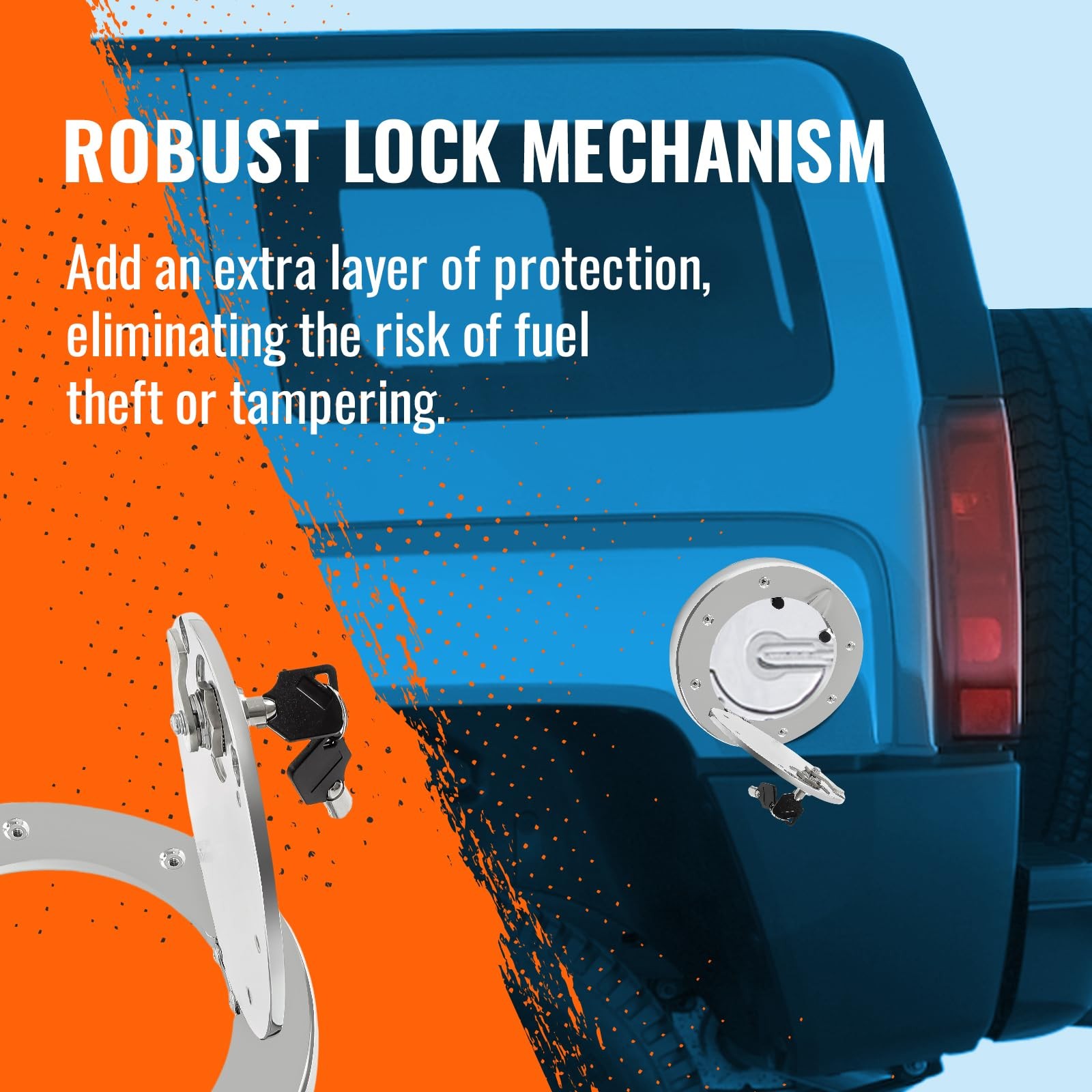 HECASA Locking Fuel Door Compatible with 2003-2010 Hummer H3 and H3T Gas Cap