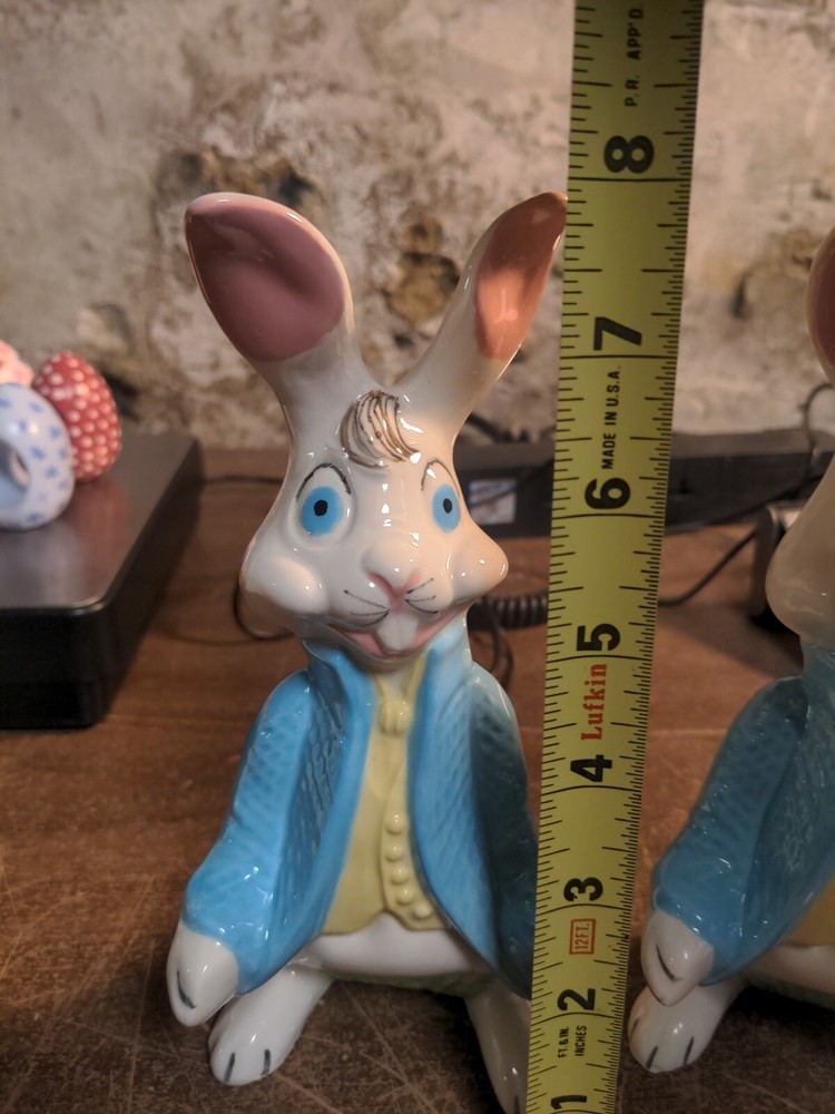 2 Vintage Easter Bunny 8" Holland Mold