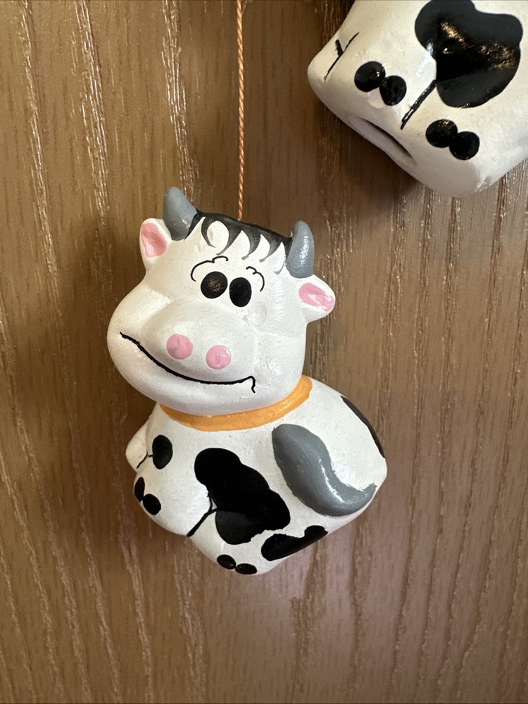 Ceramic Barnyard Wind Chime Happy Silly Cow's,